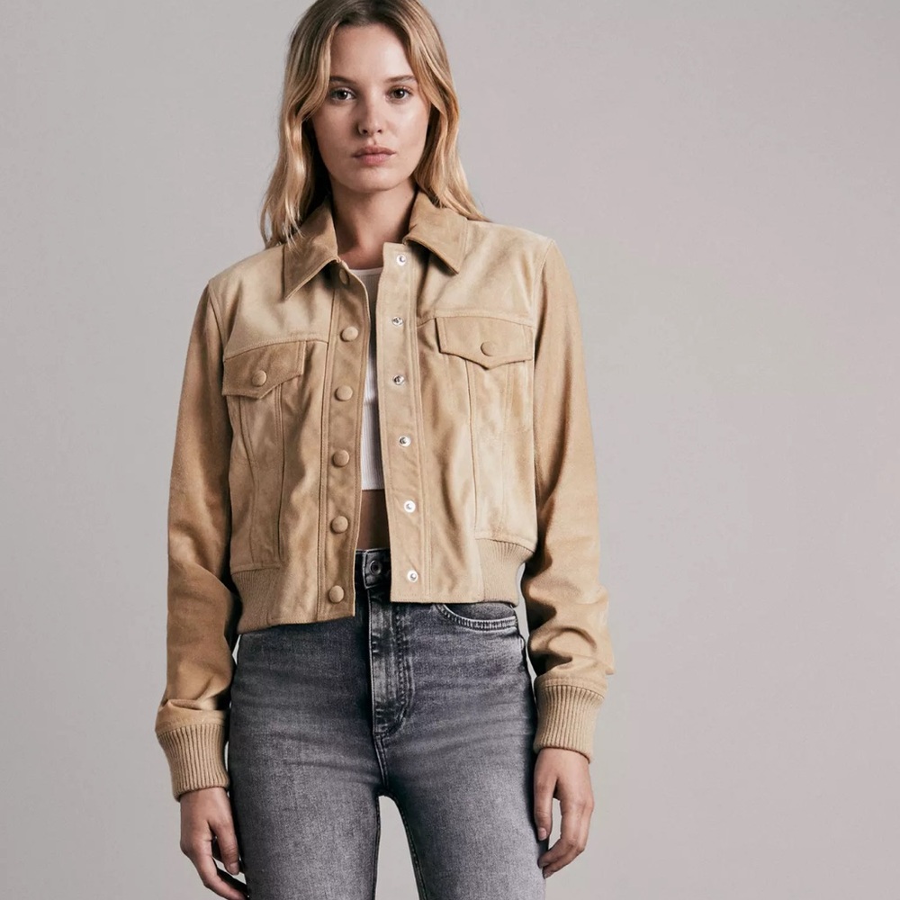 NWT Rag & Bone Dionne Suede Jacket - M Ivory
